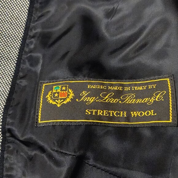 Loro Piana Brooks Brothers Wool Suit  Set Jacket and Skirt Black/Cream - Picture 2 of 11